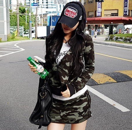 Camouflage Casual Setup with Hood – b.right 輸入レディースゴルフ