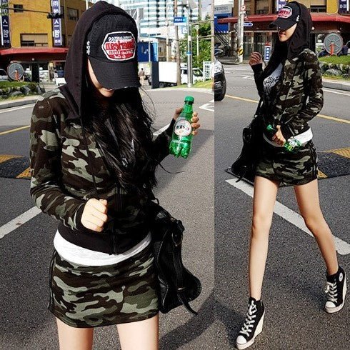 Camouflage Casual Setup with Hood – b.right 輸入レディースゴルフ