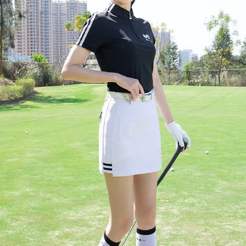 半袖 トップス ポロシャツ スカート セット モノトーン - b.right 輸入レディースゴルフウェア専門店