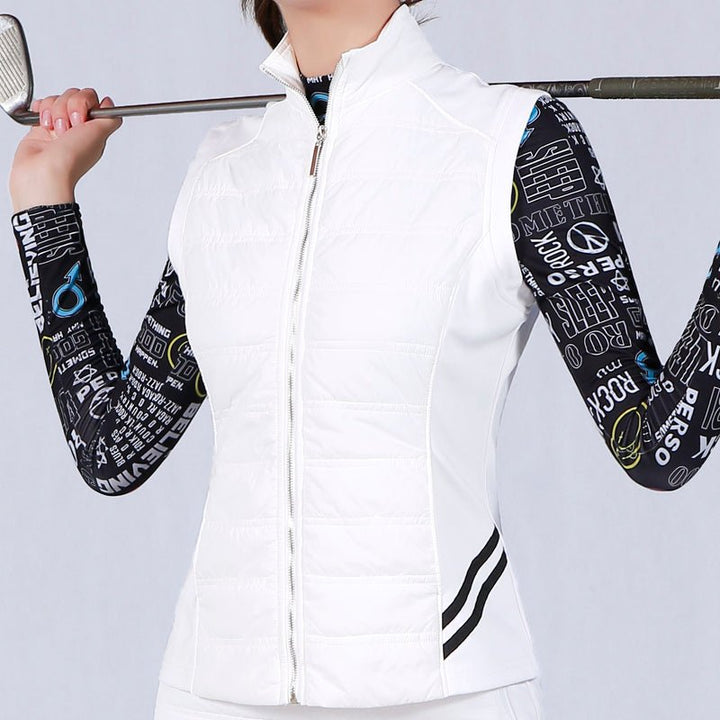 ホワイト ジャケット スカート 寒さ対策 セットアップ - b.right 輸入レディースゴルフウェア専門店