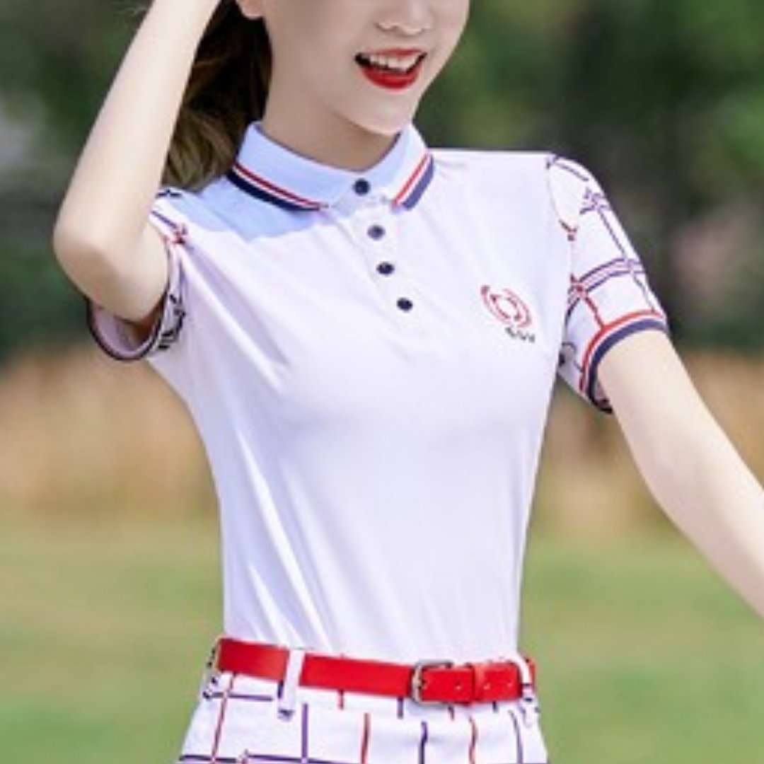 半袖Tシャツ チェック柄 ショートスカート セットアップ - b.right 輸入レディースゴルフウェア専門店
