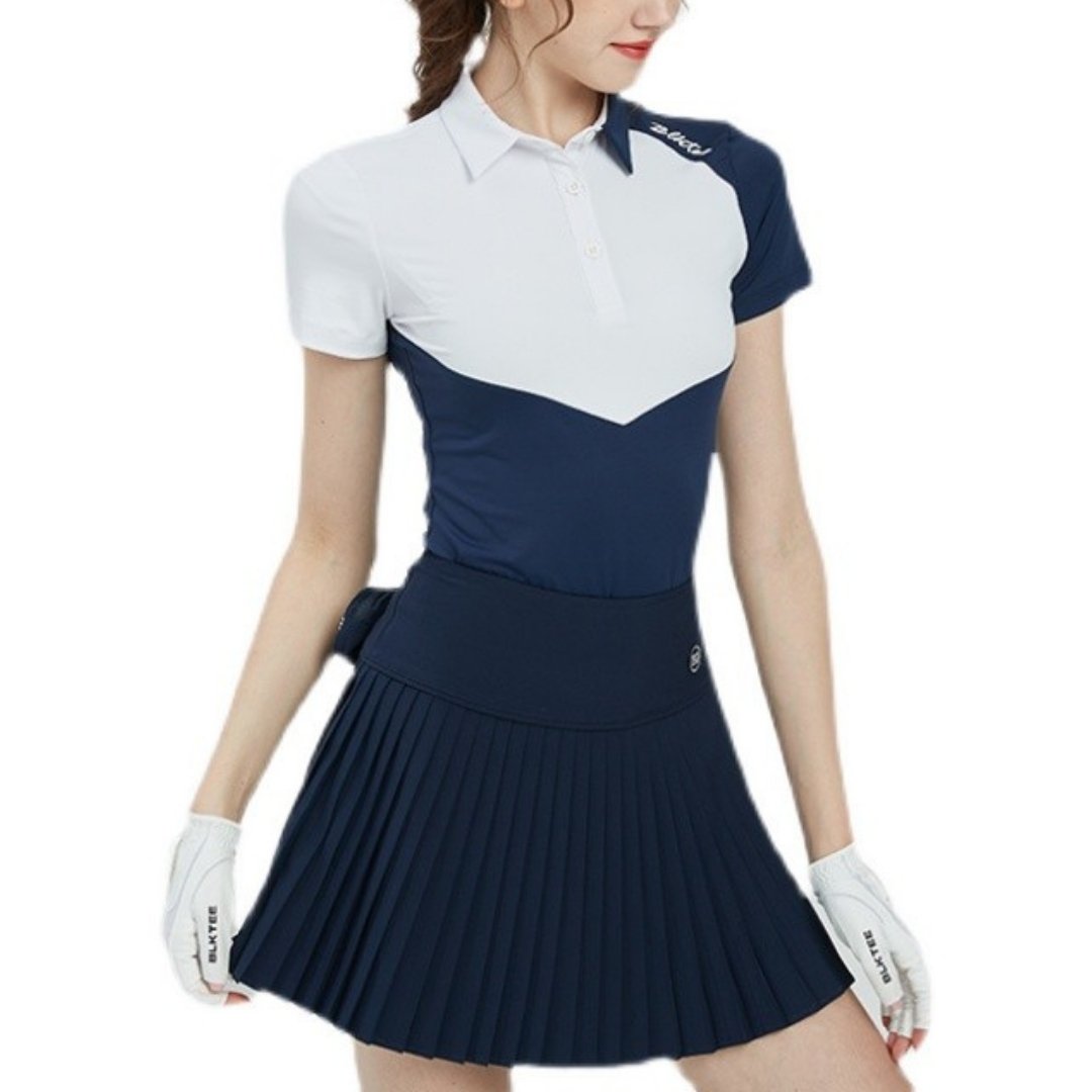 半袖 Tシャツ ショートプリーツスカート セットアップ - b.right 輸入レディースゴルフウェア専門店